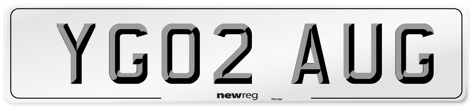 YG02 AUG Number Plate from New Reg